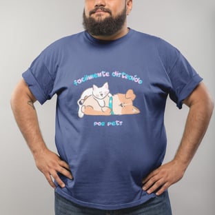 Nome do produtoCamiseta Plus Size Masculina Facilmente Distraído por Pets