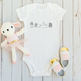 Body Bebê Gatos e Plantas Branco
