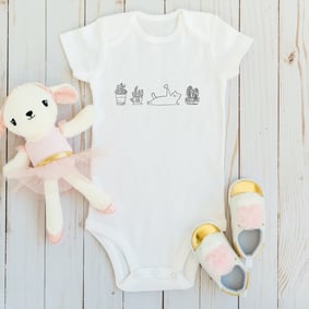 Body Bebê Gatos e Plantas Branco