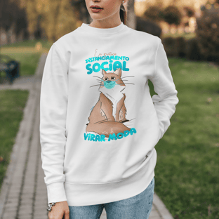 Nome do produtoMoletom Fechado Unissex Gato Distanciamento Social