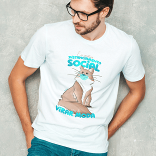 Nome do produtoCamiseta Masculina Gato Distanciamento Social