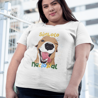 Nome do produtoCamiseta Plus Size Vira-lata Caramelo Símbolo Nacional