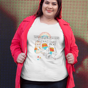 Nome do produtoCamiseta Plus Size Wonder Cats