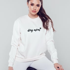 Moletom Feminino Dog Mom - Branco