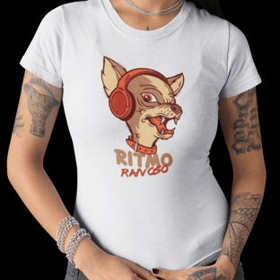 Nome do produtoCamiseta Feminina Cachorro Pinscher Ritmo Raivoso