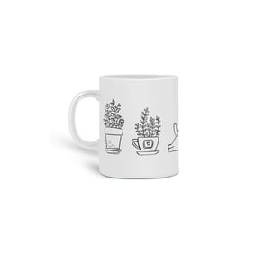Caneca Gatos e Plantas
