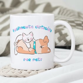Caneca Facilmente Distraída por Pets