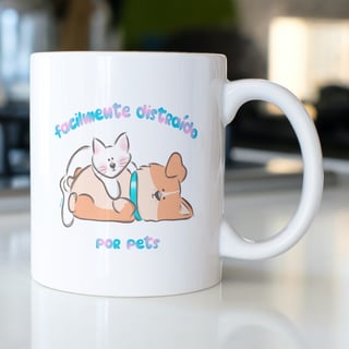Caneca Facilmente Distraído por Pets