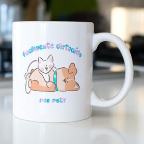 Caneca Facilmente Distraído por Pets