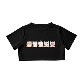 Camisa Cropped Gatinhos Fofinhos