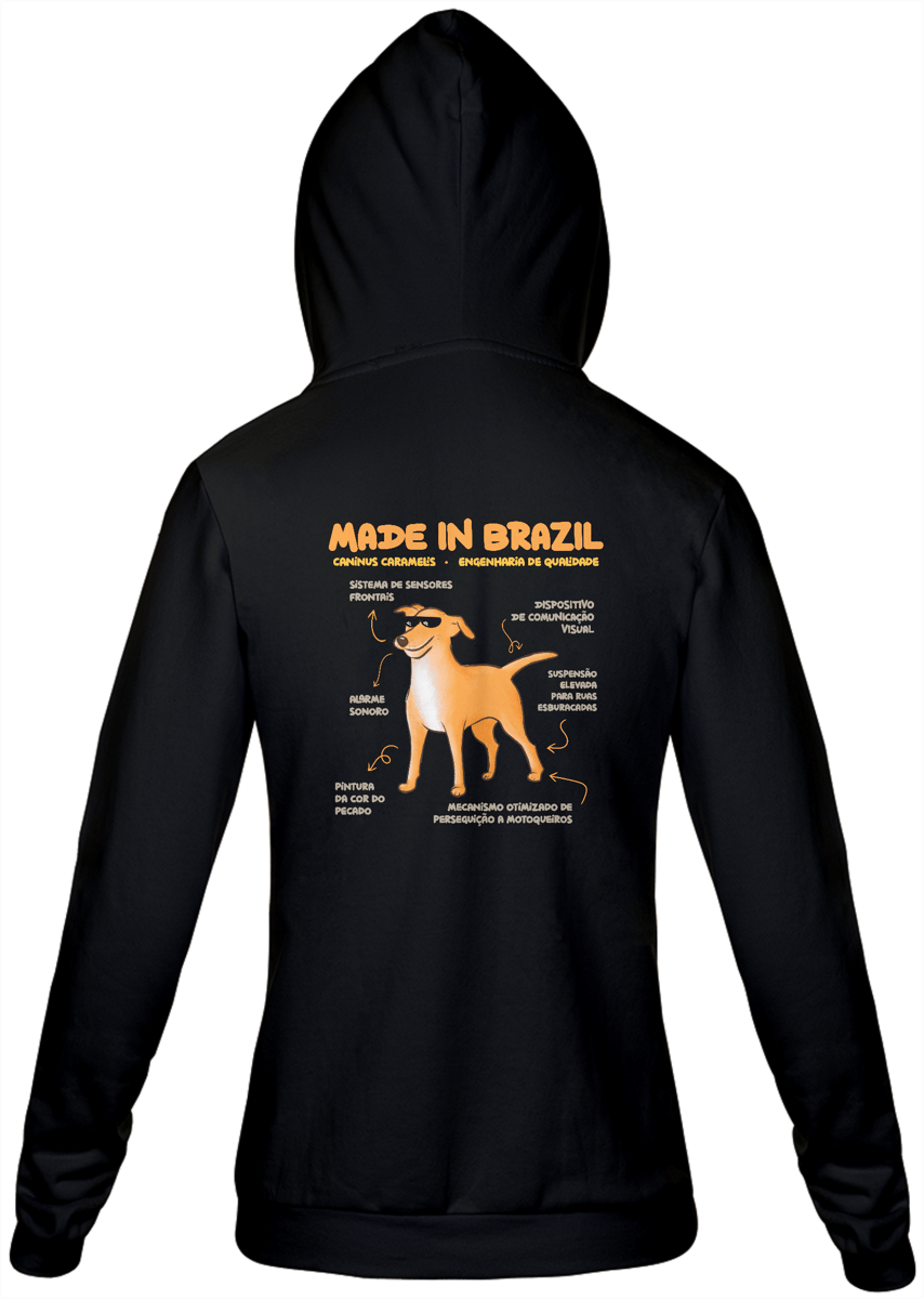 Nome do produto: Moletom com Zíper Vira-lata Caramelo Made in Brazil