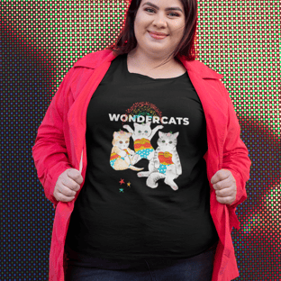Nome do produtoCamiseta Plus Size Wonder Cats