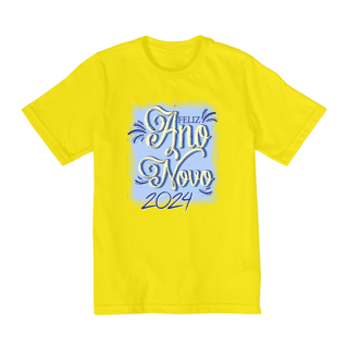Nome do produto Camiseta Infantil (10 a 14) Ano Novo Reveillon Azul 2024