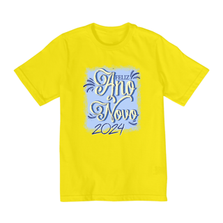 Nome do produto Camiseta Infantil (2 a 8) Ano Novo Reveillon Azul 2024