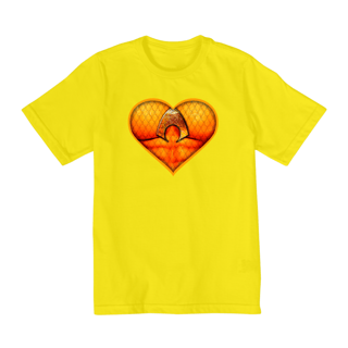 Nome do produto Camiseta Infantil (10 a 14) Coração de Herói Aquaman