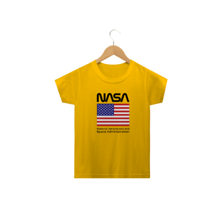 Nome do produto Camiseta Infantil Nasa Bandeira EUA Black