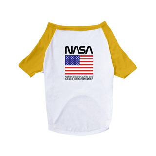 Nome do produto Camisa Pet Dog Nasa Bandeira EUA Black