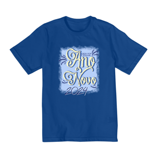 Nome do produto Camiseta Infantil (2 a 8) Ano Novo Reveillon Azul 2024