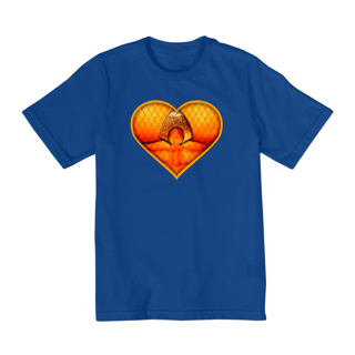 Nome do produto Camiseta Infantil (10 a 14) Coração de Herói Aquaman