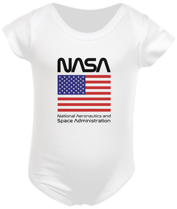 Body Infantil Nasa Bandeira EUA Black