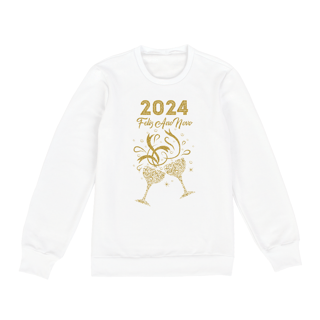 Nome do produto Moletom Unissex Ano Novo 2024 Brinde Glitter