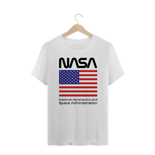 Nome do produto Camiseta Plus Size Nasa Bandeira EUA Black