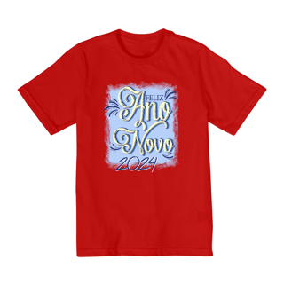 Nome do produto Camiseta Infantil (10 a 14) Ano Novo Reveillon Azul 2024