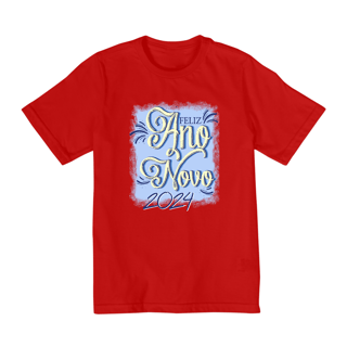 Nome do produto Camiseta Infantil (2 a 8) Ano Novo Reveillon Azul 2024