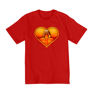 Nome do produto Camiseta Infantil (2 a 8) Coração de Herói Aquaman