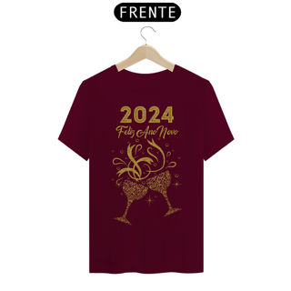 Nome do produto Camiseta Ano Novo 2024 Brinde Glitter
