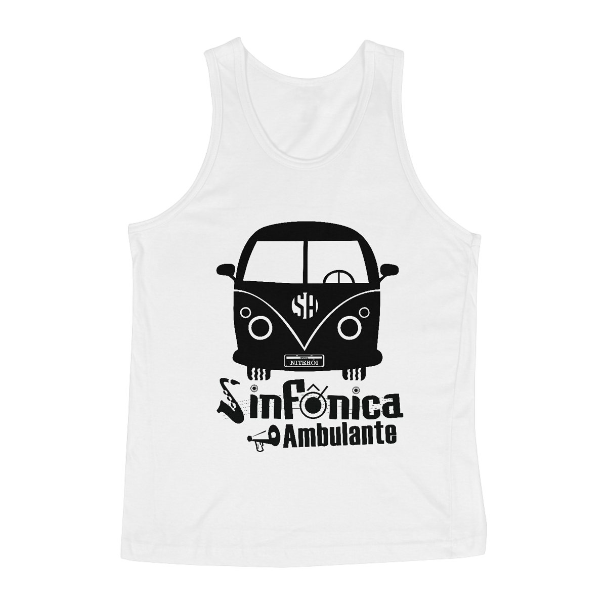 Nome do produto: Regata Sinfônica Ambulante (estampa preta)