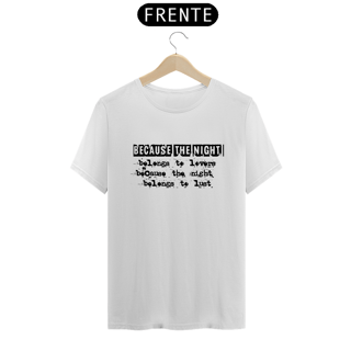 Nome do produto T-SHIRT CORO BEACUSE THE NIGHT ESTAMPA PRETA