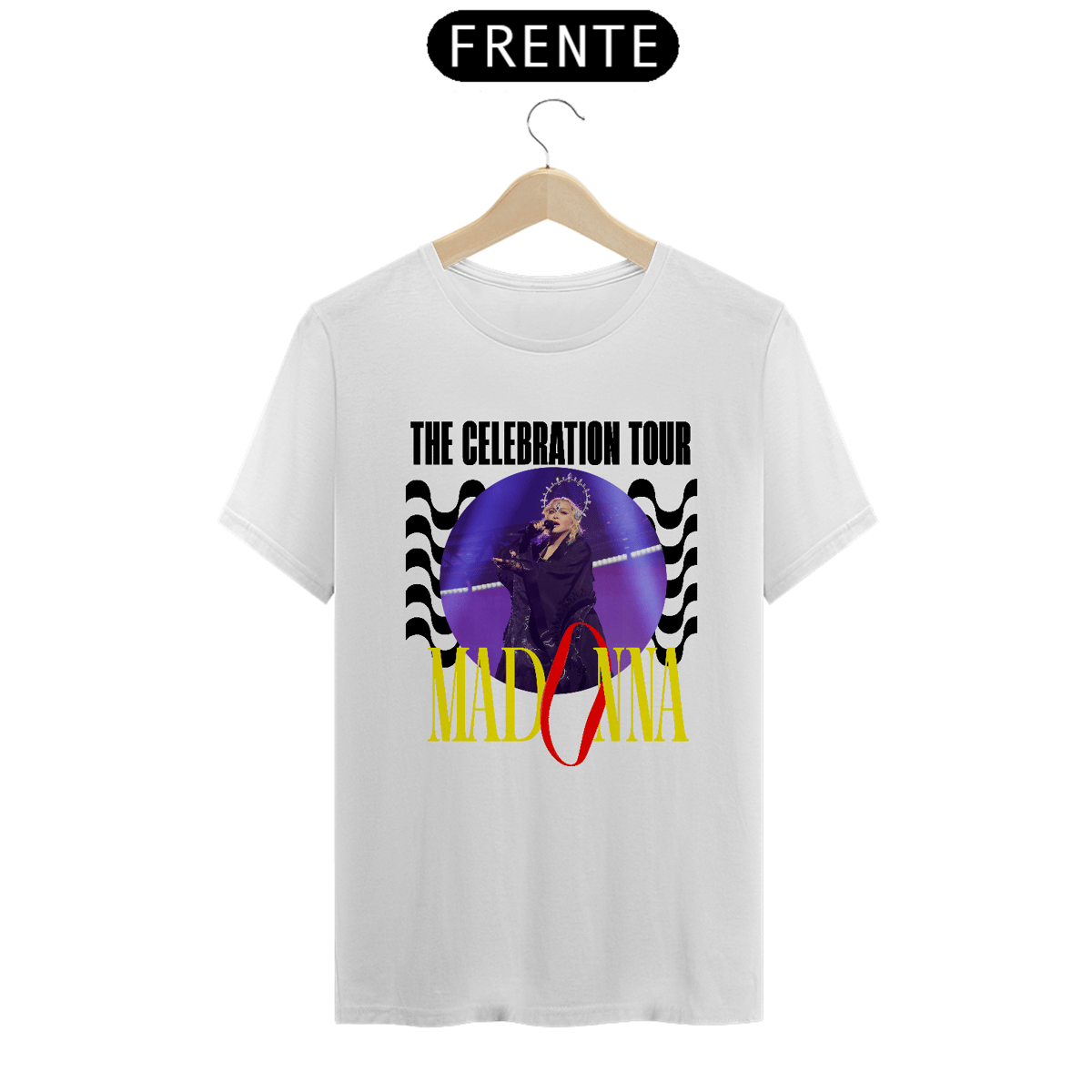 Nome do produto: CAMISETA MADONNA FRENTE CELEBRATION RIO