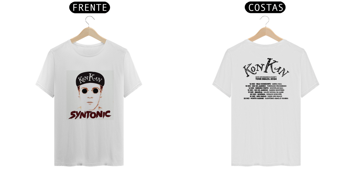 Nome do produto: CAMISETA OFICIAL KON KAN TOUR 2024 - FRENTE E COSTA