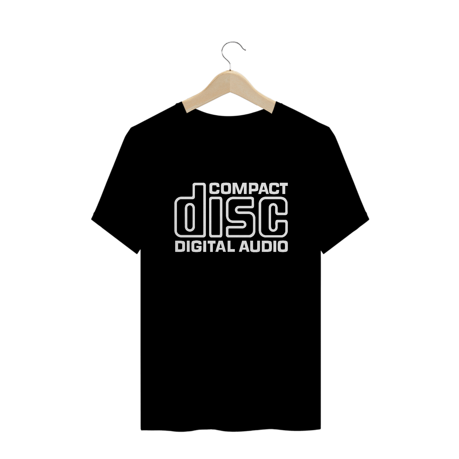 TSHIRT COMPACT DISC STAMP BRANCO