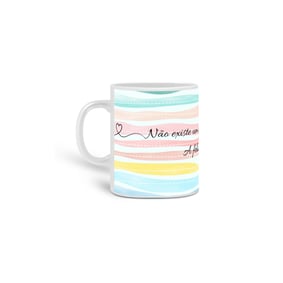 Caneca branca com imagem chapada