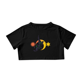 Nome do produto Camisa Cropped Sol, Lua e Estrela