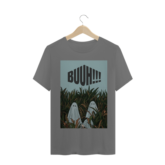 CAMISA COM FANTASMAS ESCRITO BUUH