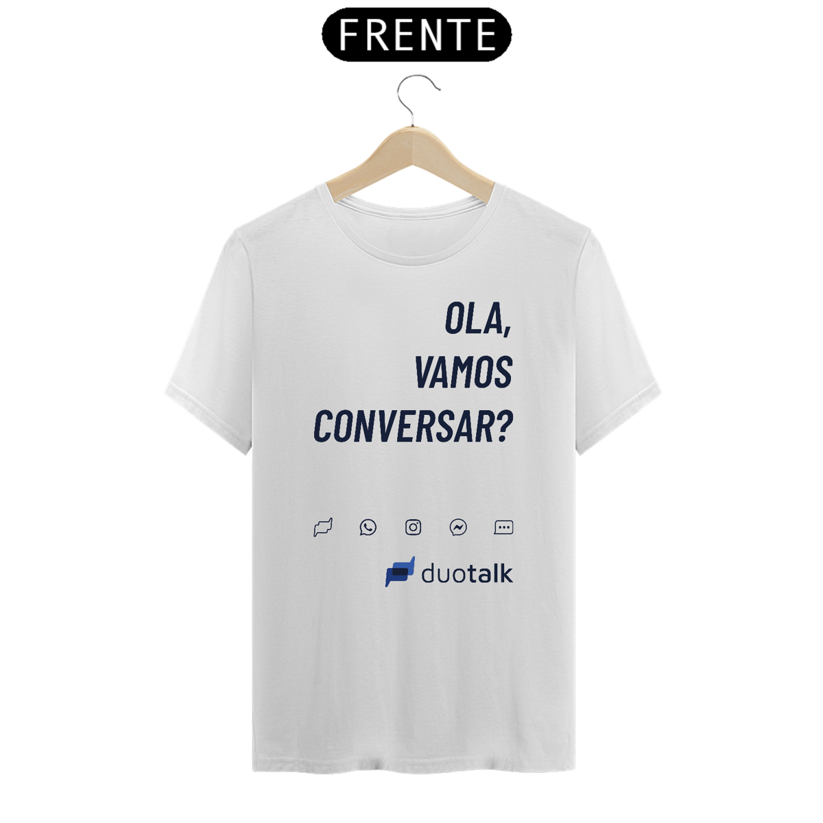 Nome do produto: Camiseta Olá, vamos conversar