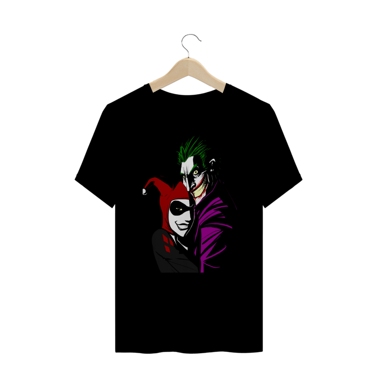 Nome do produto: Camiseta Masculina Harley Quinn & Joker Plus Size