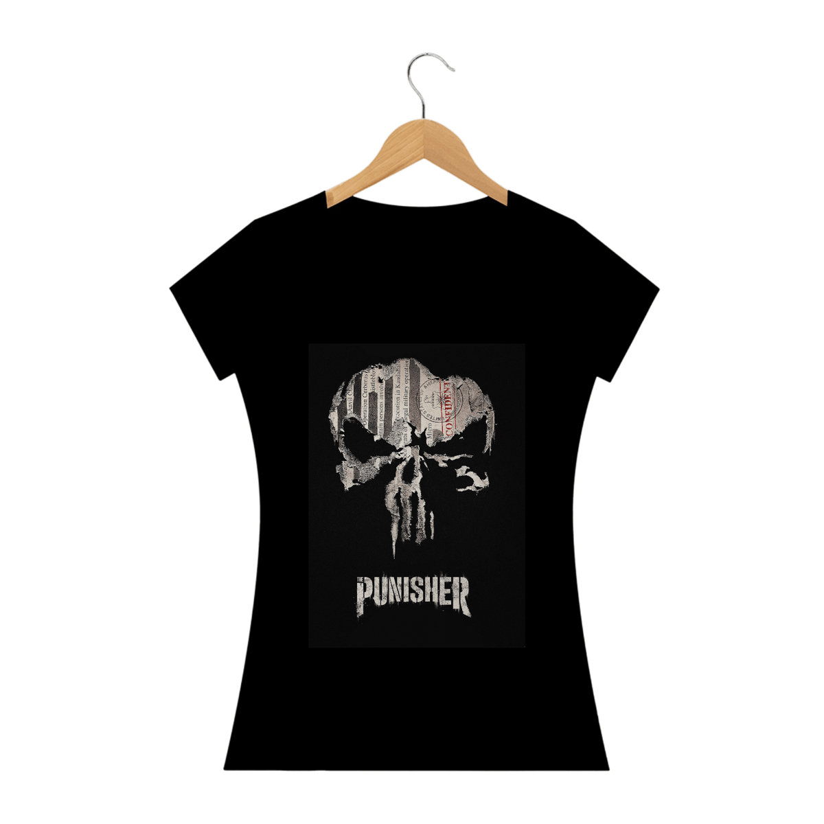 Nome do produto: Camiseta Feminina Punisher