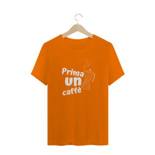 Nome do produtoCamiseta Masculina Prima Un Caffè | Estampa Branca