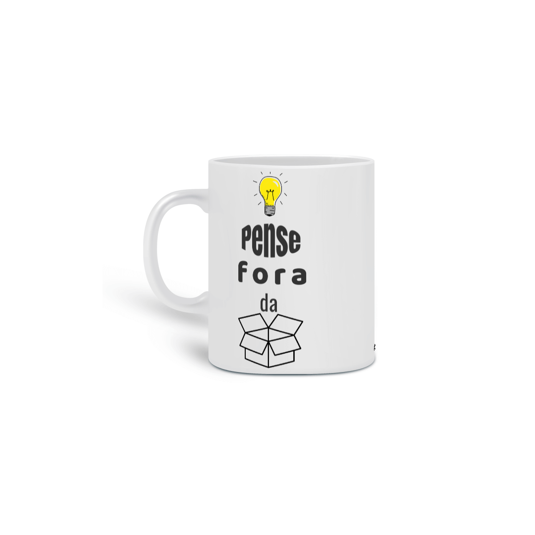 Nome do produto: Caneca Pense Fora da Caixa