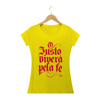 Nome do produto Baby Long feminina O Justo Viverá pela Fé (cores claras)