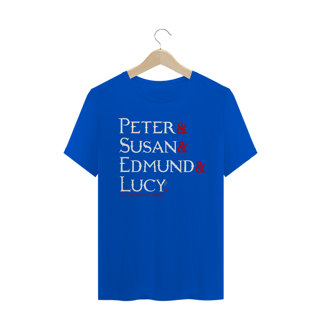 Nome do produto Camiseta Peter, Susan, Edmund and Lucy - cores escuras [As Crônicas de Nárnia]
