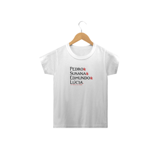 Camiseta Infantil Pedro, Susana, Edmundo e Lúcia - cores claras [As Crônicas de Nárnia]