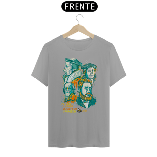 Nome do produto Camiseta Reformadores (Calvino, Lutero, Schaeffer e Spurgeon)