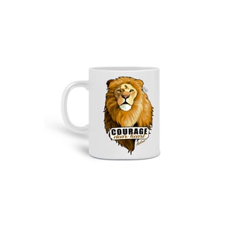 Caneca Aslan Courage [As Crônicas de Nárnia]