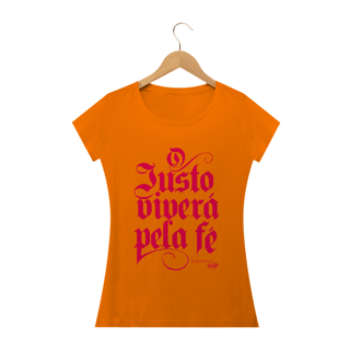 Nome do produto Baby Long feminina O Justo Viverá pela Fé (cores claras)