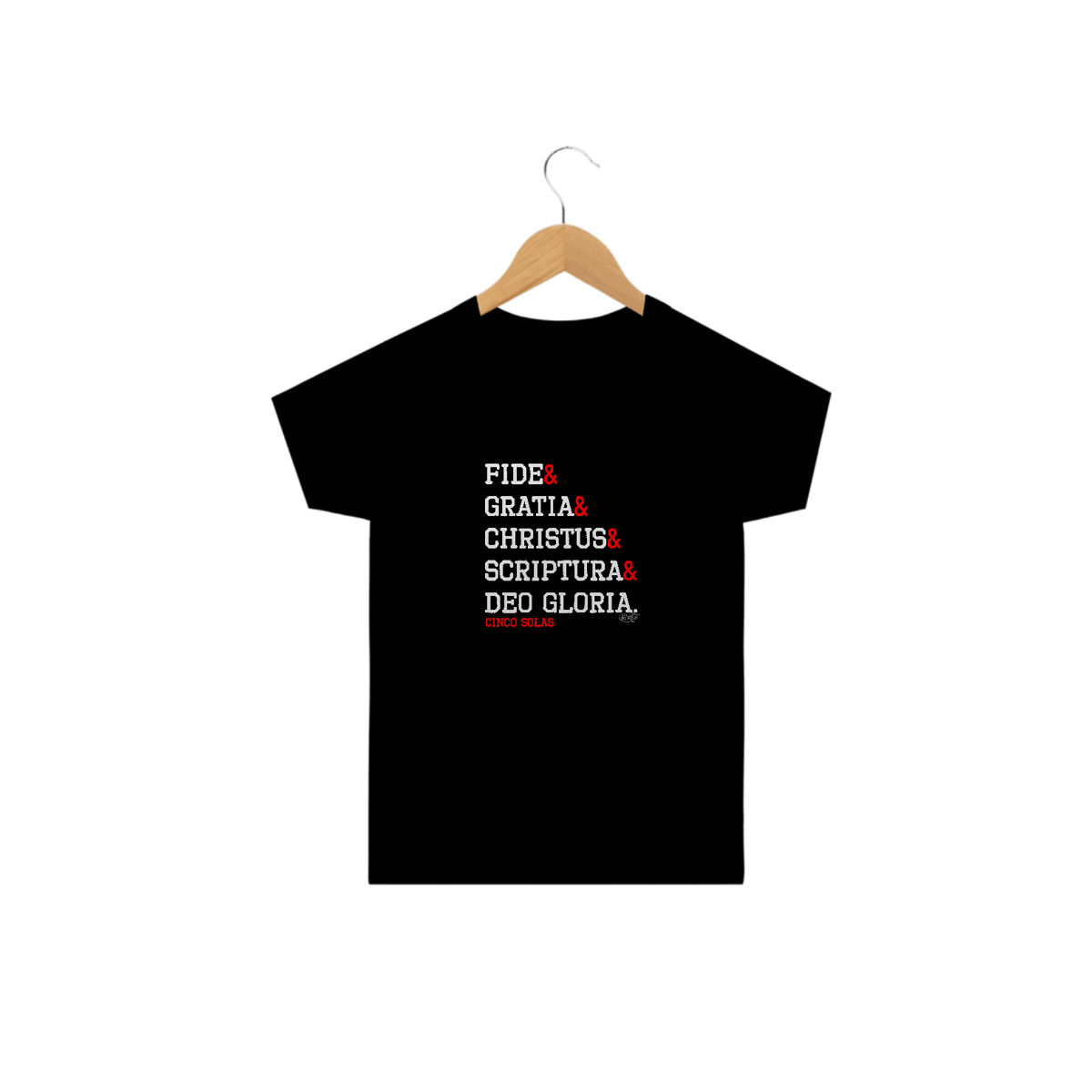 Nome do produto: Camiseta Infantil Cinco Solas (cores escuras)